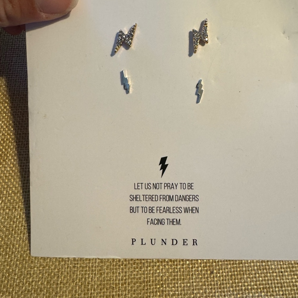 Plunder Lightning Bolt Stud Earrings